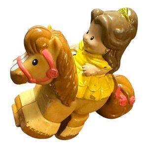 Little People Disney Princess Belle  Klip Klop Horse Plastic Toy